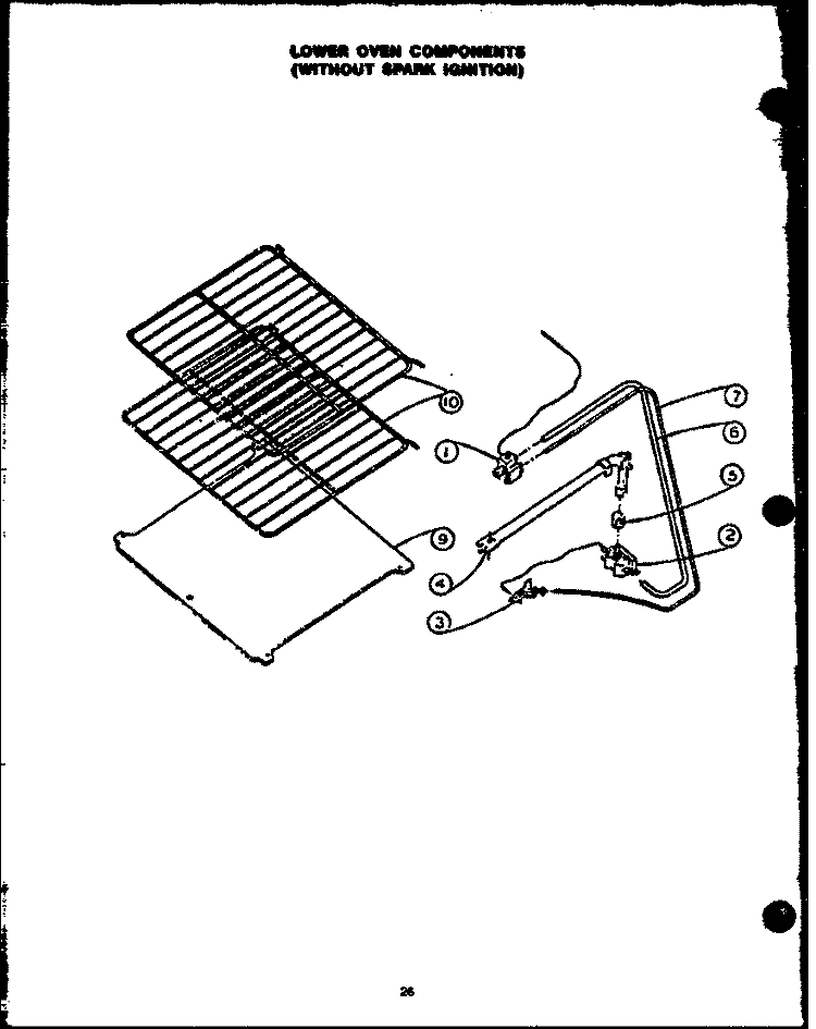 LOWER OVEN COMPONENTS Diagram and Parts List for GBP26DC  Amana Range