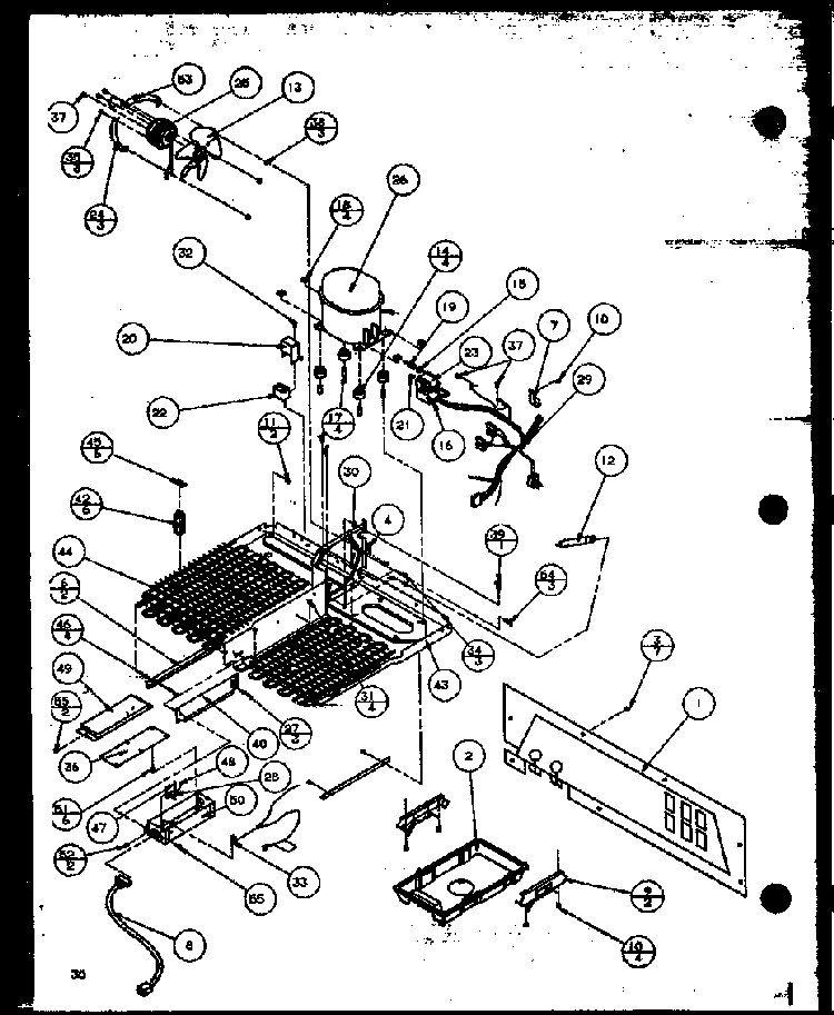 Machine Compartment Diagram and Parts List for  Amana Refrigerator