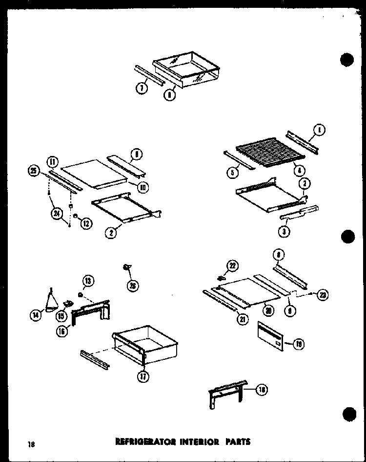 Section 14 Diagram and Parts List for SP19E-L-P74100-2WL  Amana Refrigerator