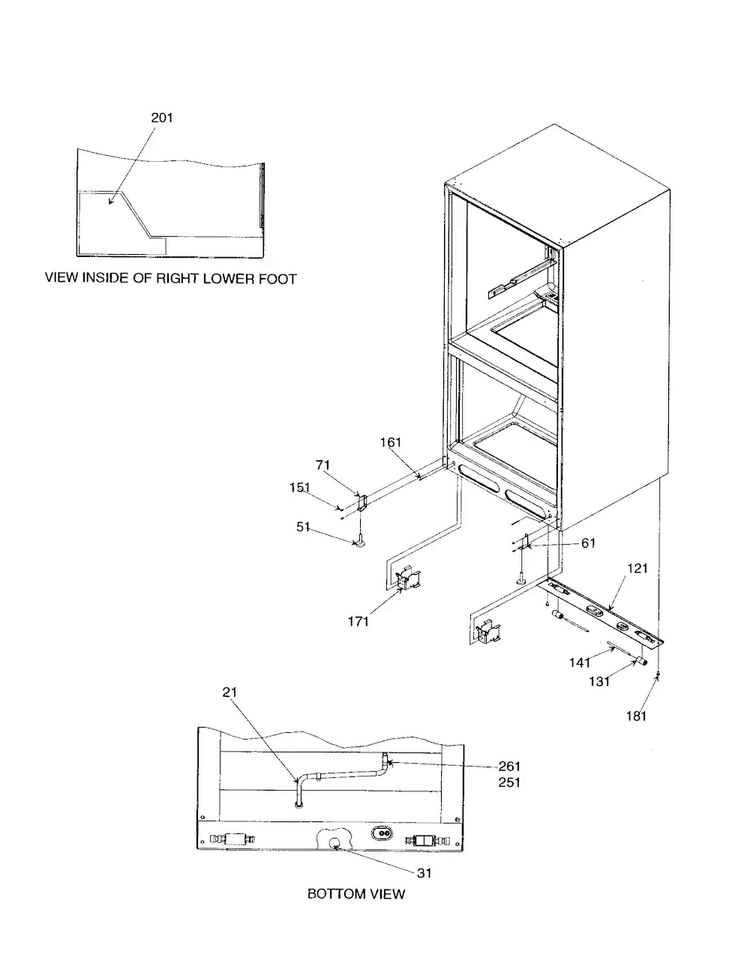Insulation And Roller Assembly Diagram and Parts List for BRD18V1E-P1326501WB  Amana Refrigerator
