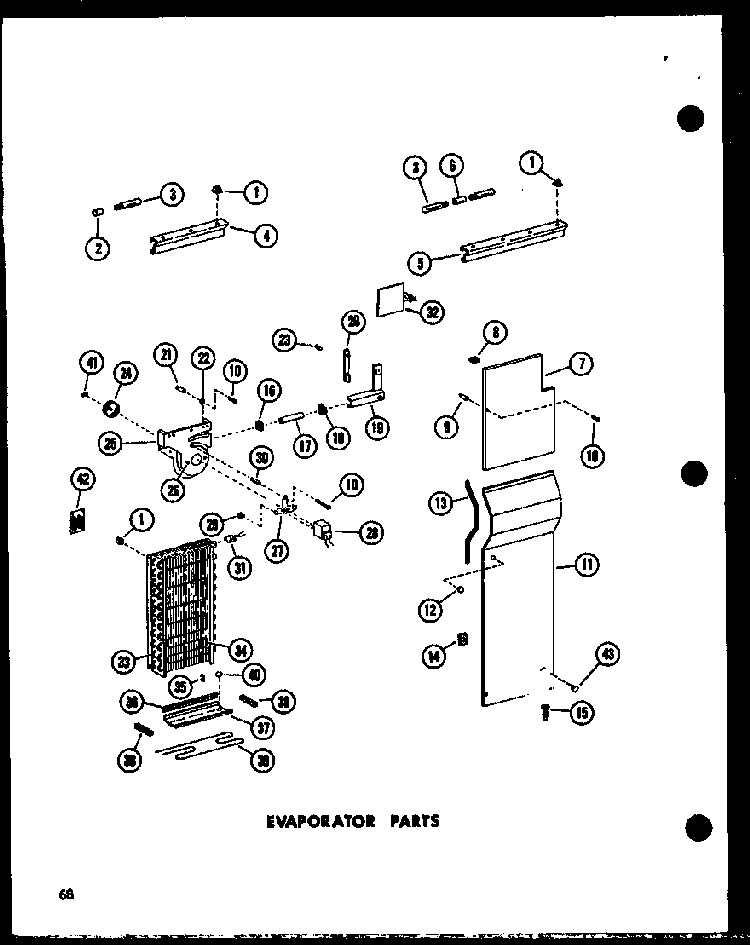 Evaporator Parts Diagram and Parts List for ESR17N-A-P60350-52WA  Amana Refrigerator