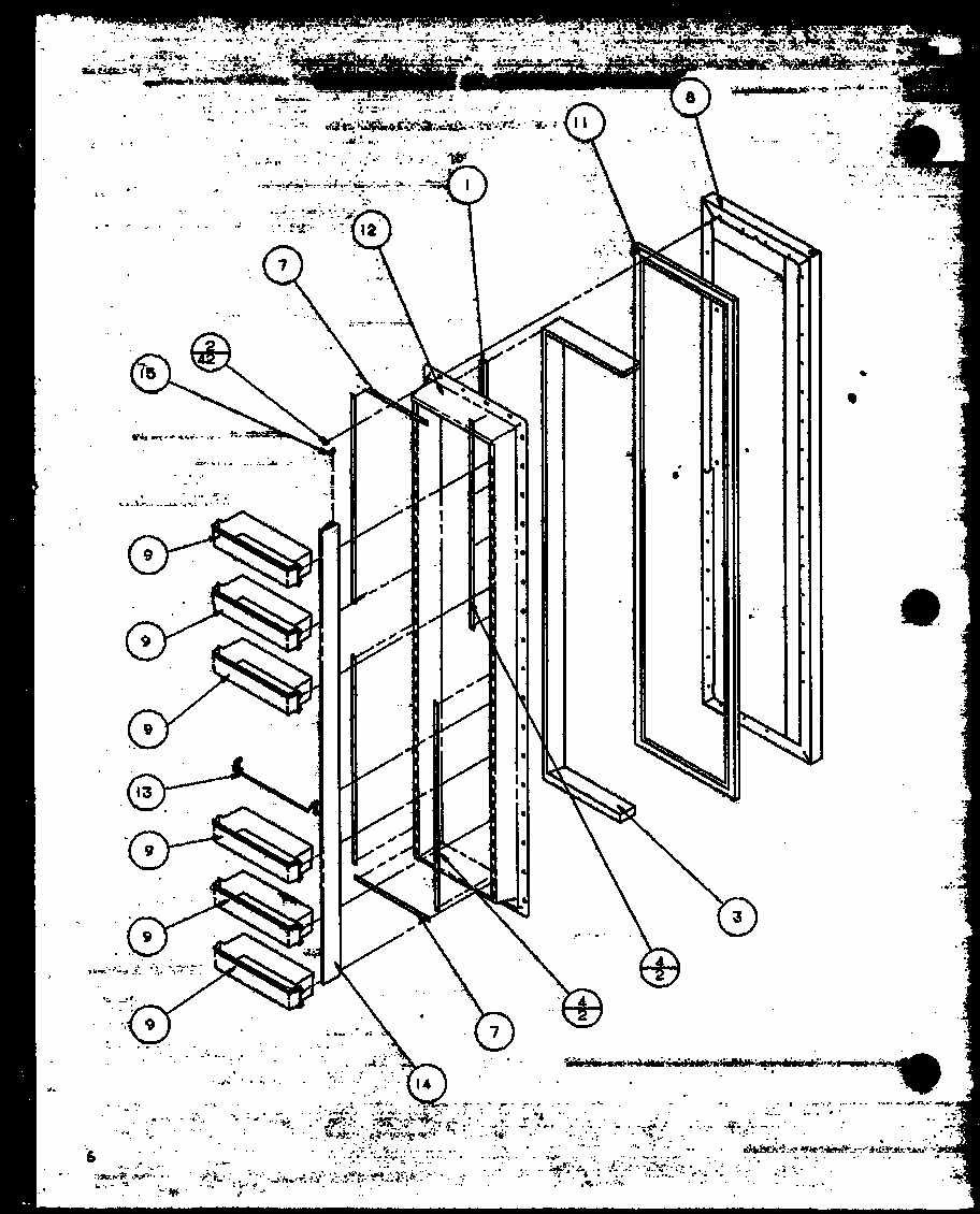 Freezer Door (sbi20mw/p1120102ww) Diagram and Parts List for SBI20M-P1120202W  Amana Refrigerator