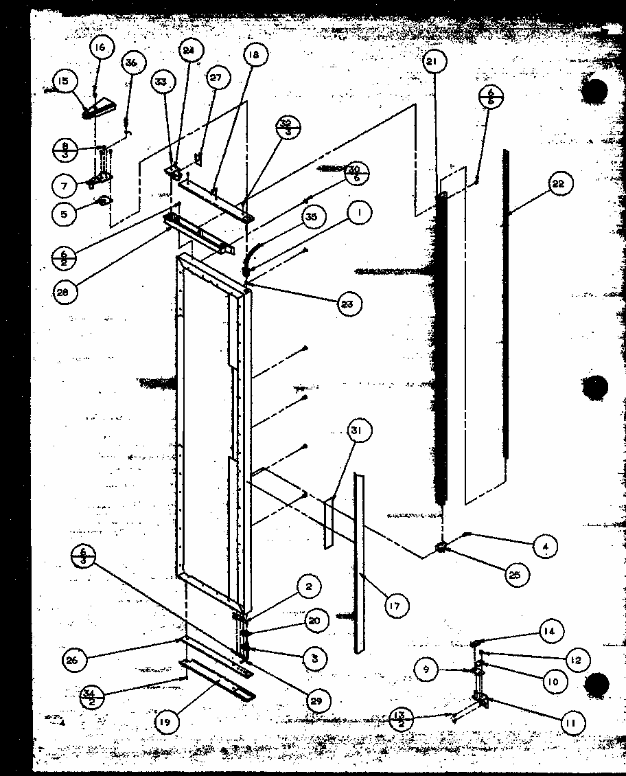 Freezer Door (sbi20mw/p1120102ww) (sbd20mw/p1120201ww) Diagram and Parts List for SBI20M-P1120202W  Amana Refrigerator
