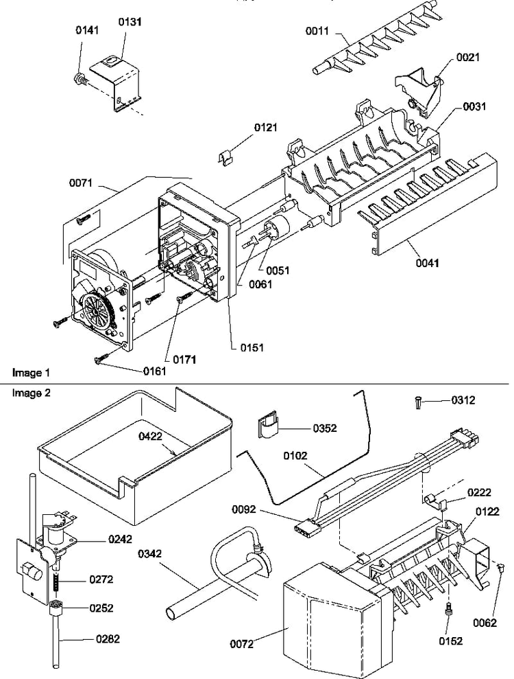 Ice Maker Assy & Parts Diagram and Parts List for BX21TW-P1196515WW  Amana Refrigerator
