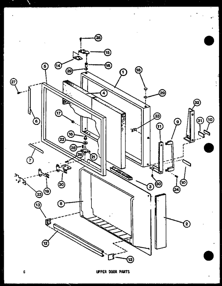 Upper Door Parts Diagram and Parts List for IC5-2-P36415-6W  Amana Refrigerator