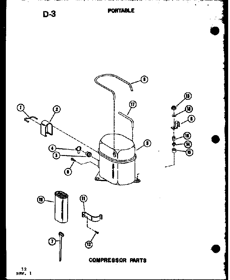 Compressor Parts Diagram and Parts List for 8P-5L P54973-21R Amana Air Conditioner