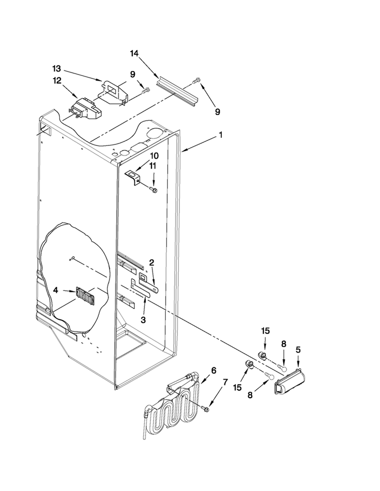 Refrigerator Liner Parts Diagram and Parts List for MSD2550VES02  Maytag Refrigerator