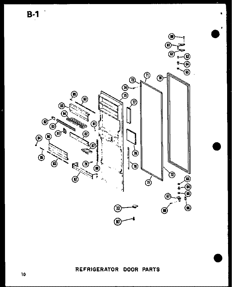 REF DOOR PARTS Diagram and Parts List for SDI22W P6035032W Amana Refrigerator