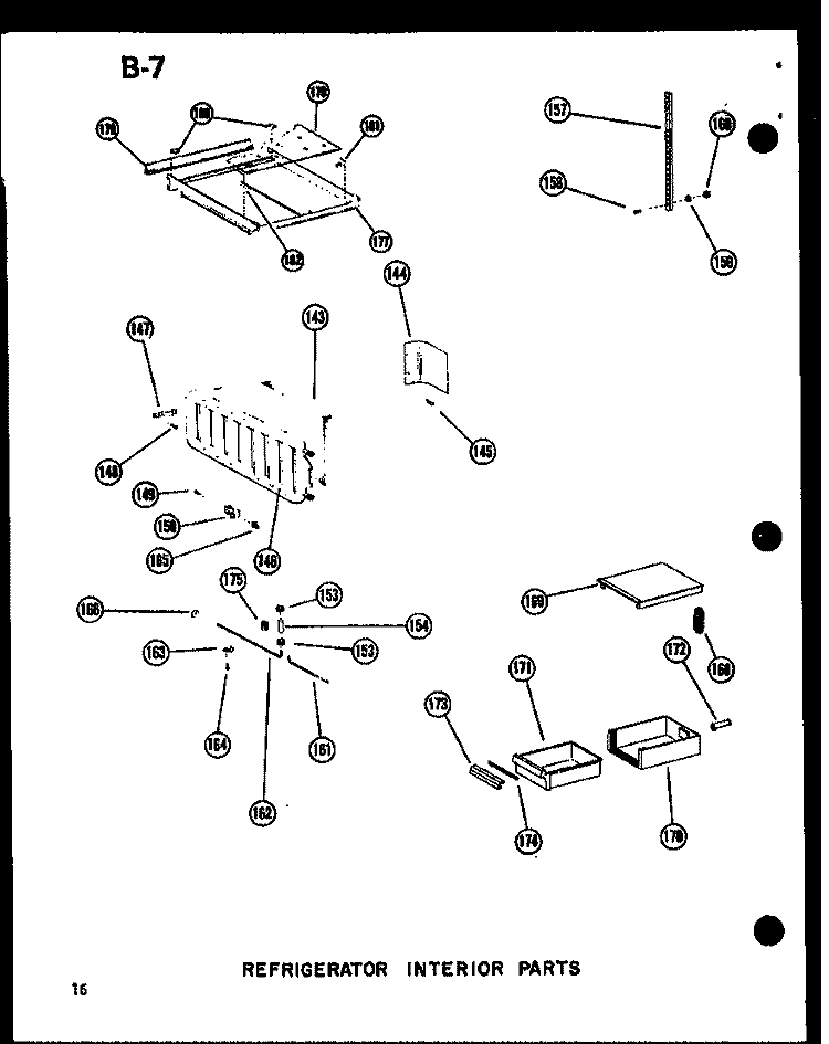 REF INTERIOR PARTS Diagram and Parts List for SDI22W P6035032W Amana Refrigerator