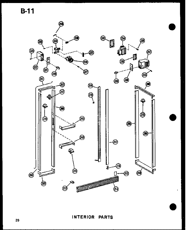 INTERIOR PARTS Diagram and Parts List for SDI22W P6035032W Amana Refrigerator