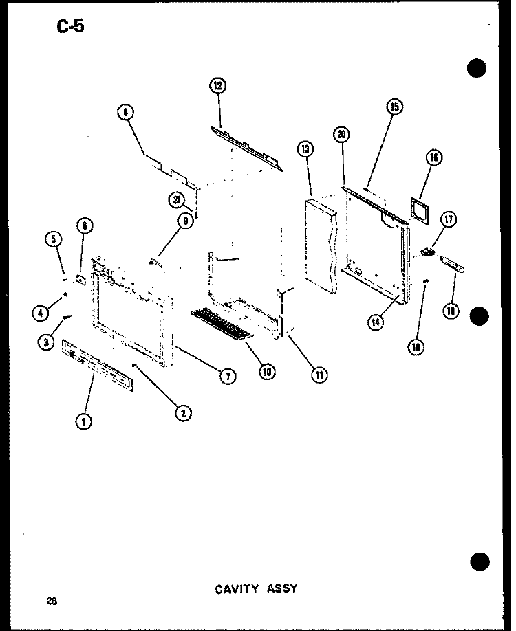 CAVITY ASSY Diagram and Parts List for SDI22W P6035032W Amana Refrigerator