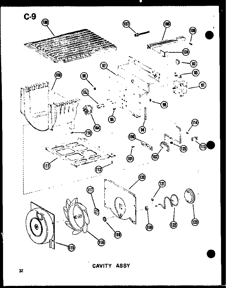 CAVITY ASSY Diagram and Parts List for SDI22W P6035032W Amana Refrigerator