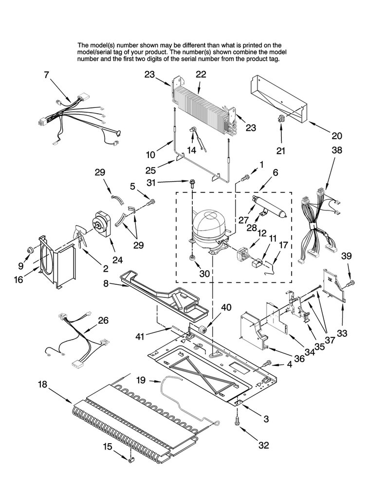 Unit Parts Diagram and Parts List for MFD2561HEQ14  Maytag Refrigerator
