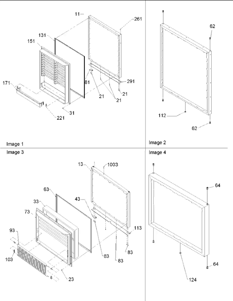 Door Assy Diagram and Parts List for BRF20VW-P1321309WW  Amana Refrigerator