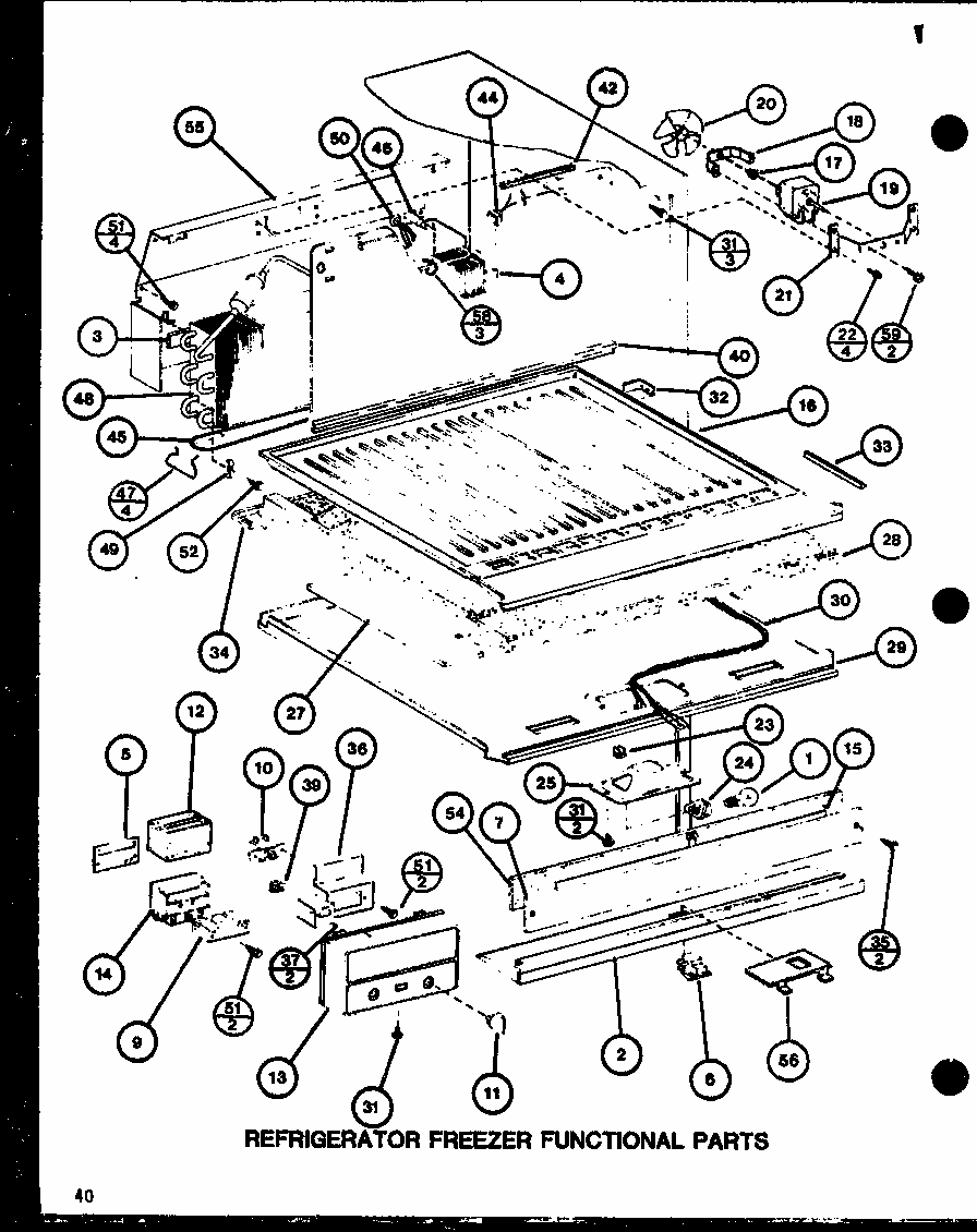 Refrigerator Freezer Functional Parts (tc22h/p7711034w) (tc22h/p7711035w) Diagram and Parts List for TMI20SPH-P7711031W  Amana Refrigerator