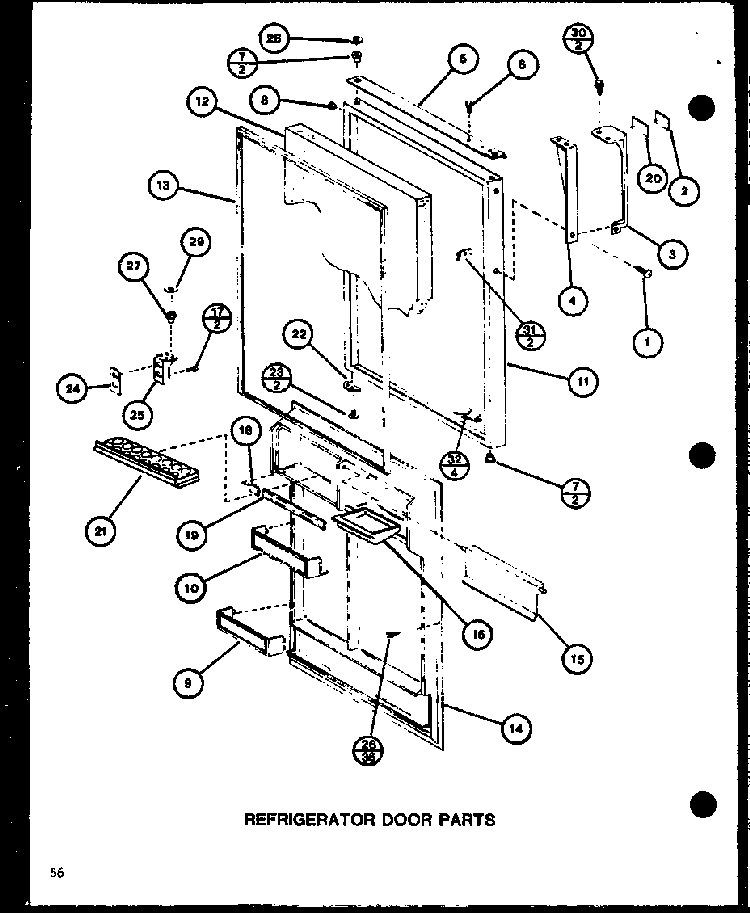Section 7 Diagram and Parts List for CIC-4H-P7621308W  Amana Refrigerator