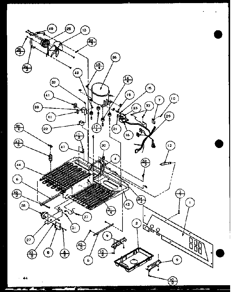 Section 2 Diagram and Parts List for SL22JB-P1116005W  Amana Refrigerator