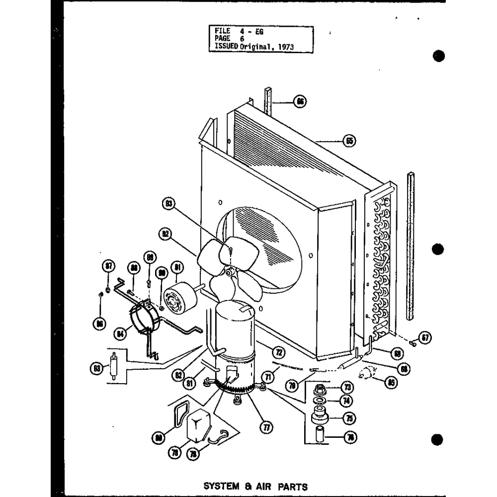 System & Air Parts 8 Diagram and Parts List for EG25,12-1 P54688-9C Amana Air Conditioner