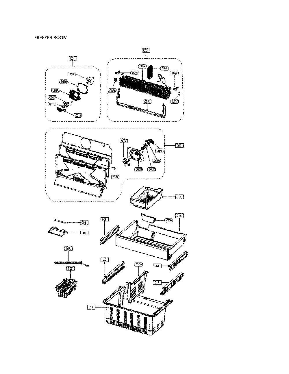 Freezer Parts Diagram and Parts List for 11173307910  Kenmore Refrigerator
