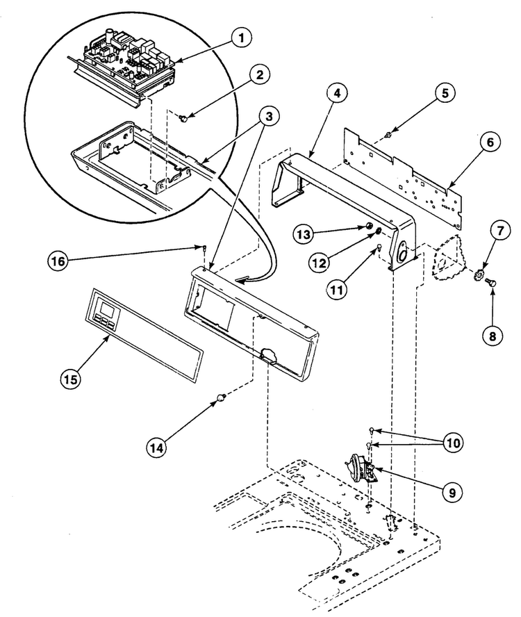 Control Panel Diagram and Parts List for SWT620LD  Speed Queen Washer