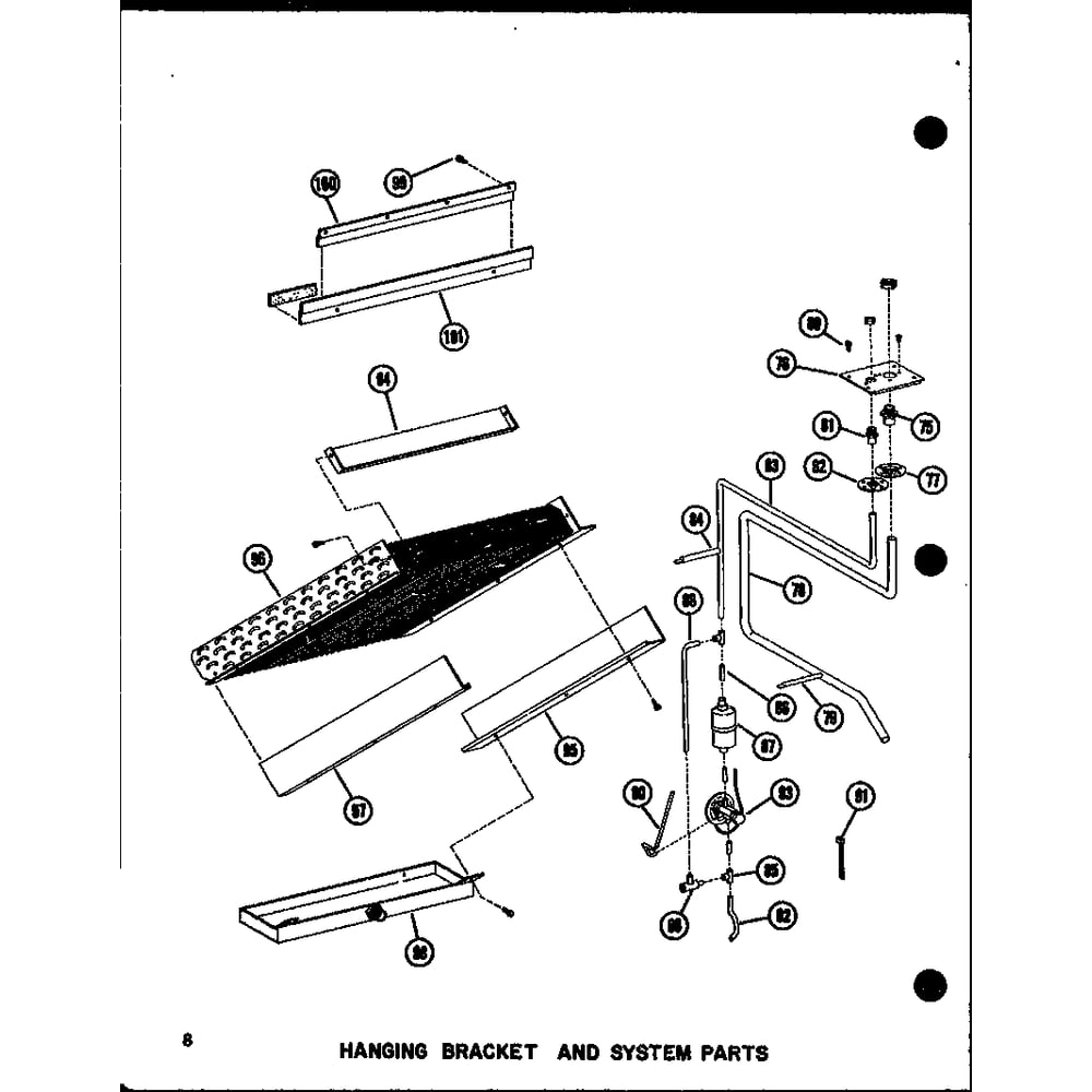 Hanging Bracet And System Parts Diagram and Parts List for VBCH-30X-1W P55572-3C Amana Air Conditioner
