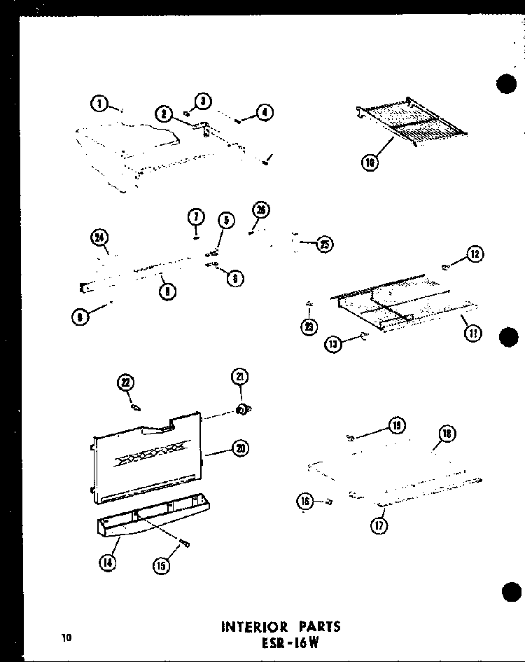 Section 10 Diagram and Parts List for ESRC316B-L-P73500-1WL  Amana Refrigerator