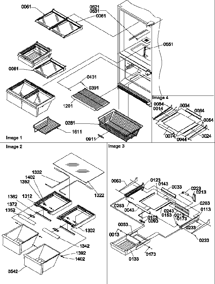 Shelving Assemblies Diagram and Parts List for BX21TW-P1196512WW  Amana Refrigerator