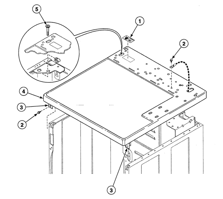 Cabinet Top Diagram and Parts List for  Speed Queen Dryer