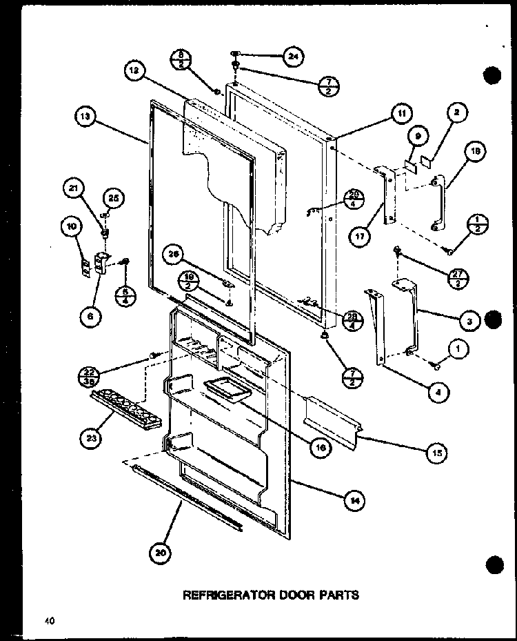 Section 4 Diagram and Parts List for CIC-4H-P7621308W  Amana Refrigerator