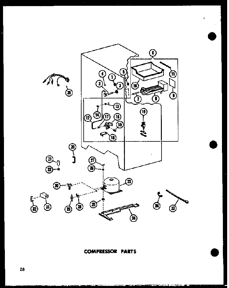 Compressor Parts Diagram and Parts List for ESR17N-A-P60350-52WA  Amana Refrigerator