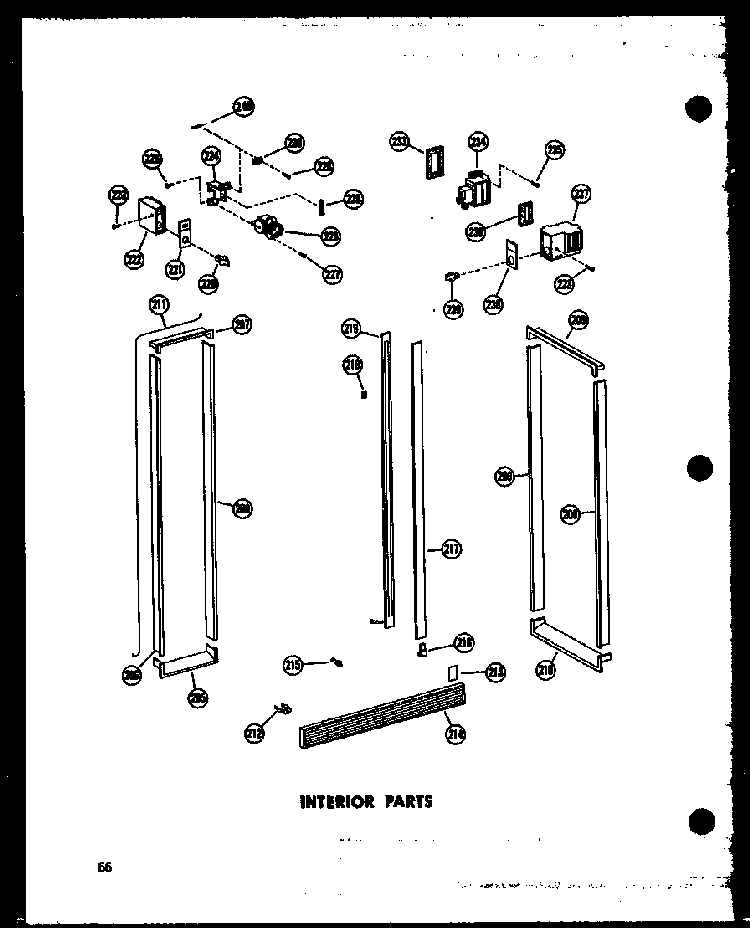Interior Parts Diagram and Parts List for SD19W-P60340-70W  Amana Refrigerator