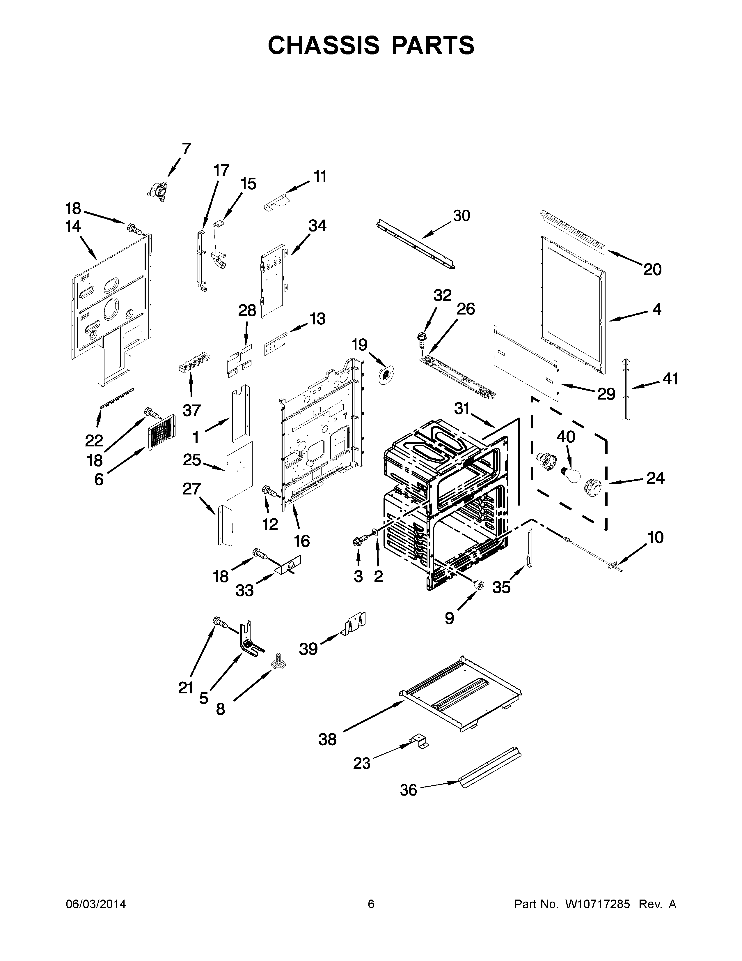 04 - CHASSIS PARTS Diagram and Parts List for YMET8820DS00  Maytag Range