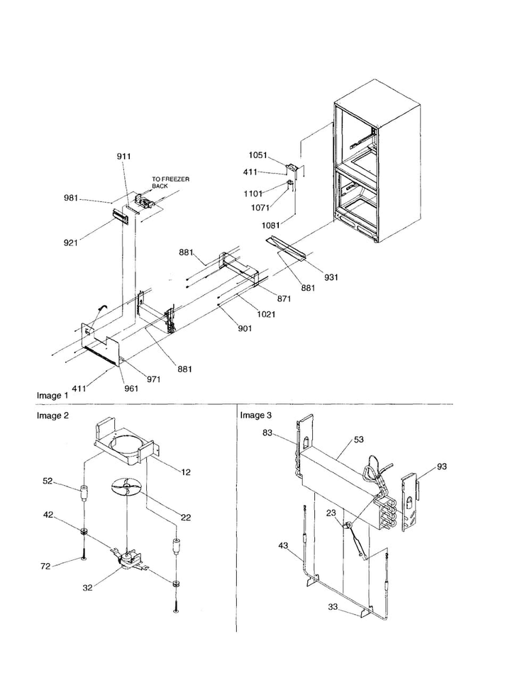 Evaporator And Freezer Control Assy Diagram and Parts List for BRD18V1E-P1326501WB  Amana Refrigerator