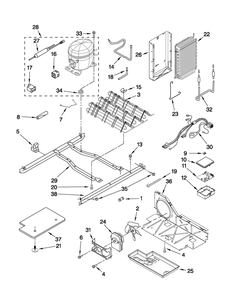 Unit Parts Diagram and Parts List for MSD2574VEW11  Maytag Refrigerator