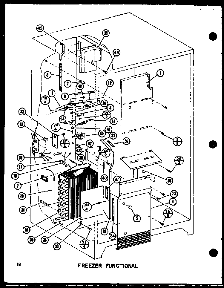 Freezer Functional Diagram and Parts List for SLDI25F-P7642102W  Amana Refrigerator