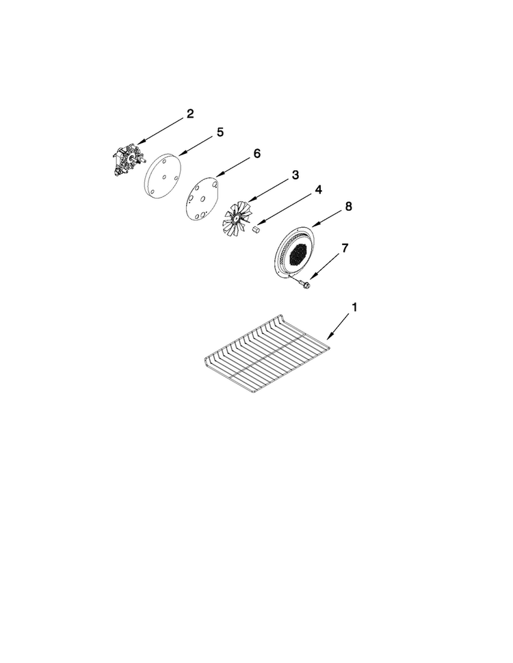 Internal Oven Parts Diagram and Parts List for  Maytag Range