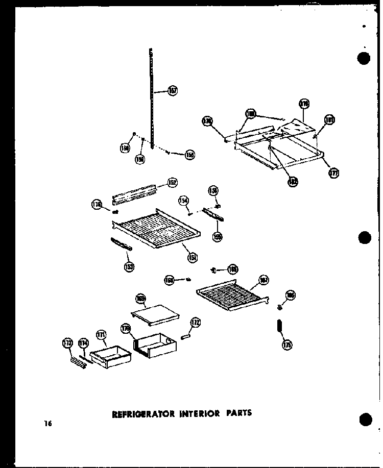 Refrigerator Interior Parts Diagram and Parts List for SD19W-P60340-9W  Amana Refrigerator
