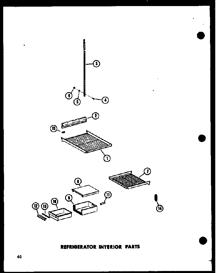 Refrigerator Interior Parts Diagram and Parts List for ESR17N-A-P60350-55WA  Amana Refrigerator
