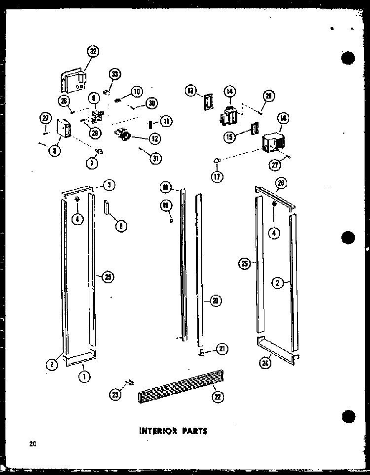 Interior Parts Diagram and Parts List for SP19E-G-P74870-13WG  Amana Refrigerator