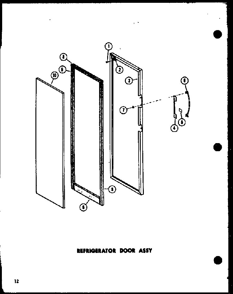 Refrigerator Door Assy Diagram and Parts List for SP19E-C-P74870-2WC  Amana Refrigerator