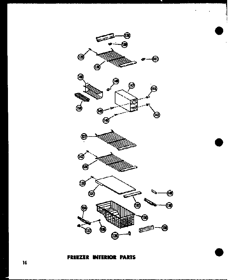 Freezer Interior Parts Diagram and Parts List for SD19W-P60340-70W  Amana Refrigerator