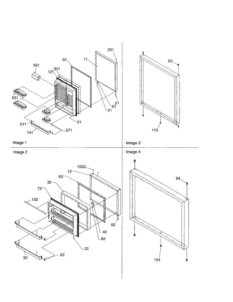 Door Diagram and Parts List for BX21V2E-P1325031WB  Amana Refrigerator
