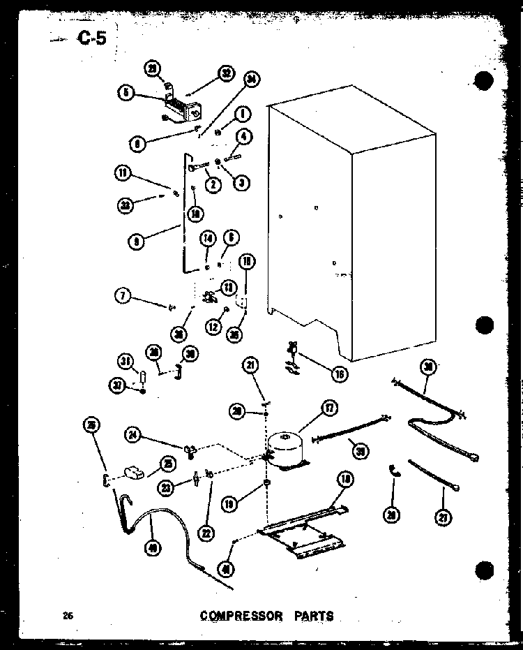 Compressor Parts Diagram and Parts List for SDI22E-L-P74870-6WL  Amana Refrigerator