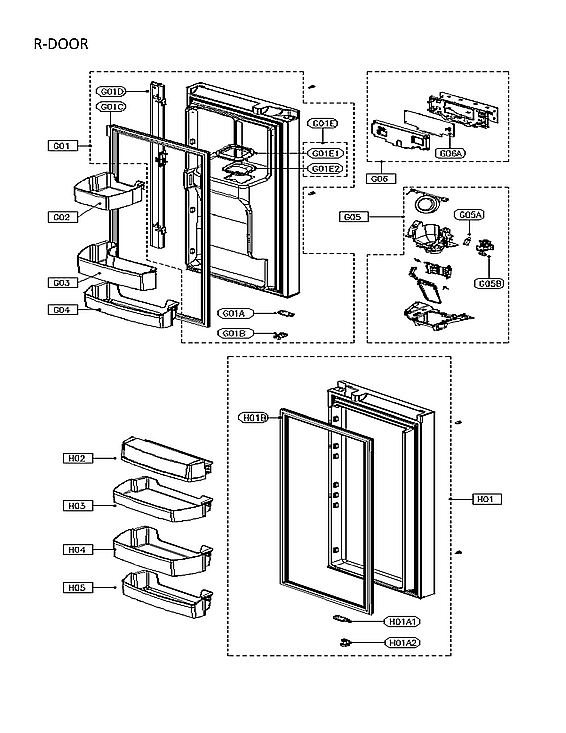 R-Door Diagram and Parts List for 11175505120  Kenmore Refrigerator