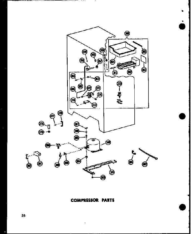 Compressor Parts Diagram and Parts List for SD19W-P60340-9W  Amana Refrigerator