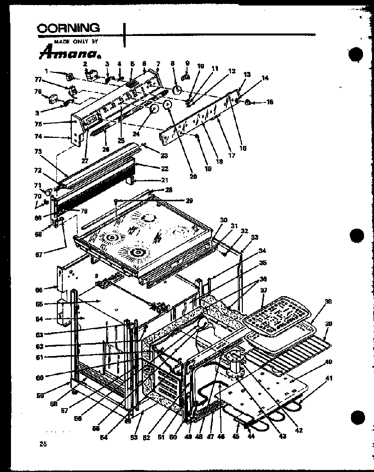 Section 6 Diagram and Parts List for ARC-2B P85122-2S Amana Range