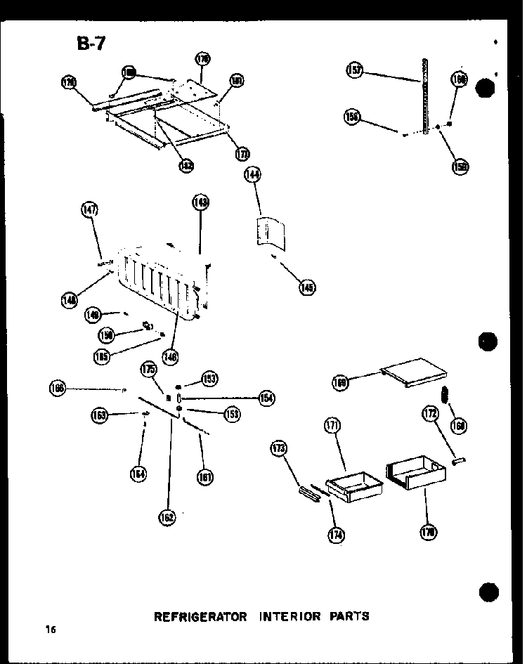 Refrigerator Interior Parts Diagram and Parts List for SDI22W-P60350-32W  Amana Refrigerator