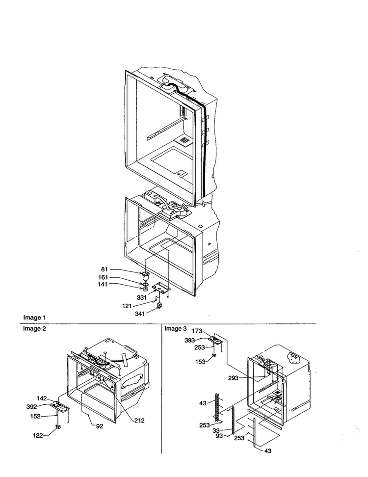 Light Switches/drain Funnel Diagram and Parts List for BX21V2E-P1325031WB  Amana Refrigerator