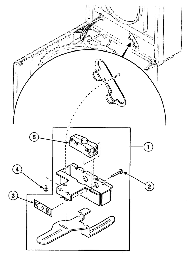 Lid Switch Diagram and Parts List for SWT2A0LN  Speed Queen Washer