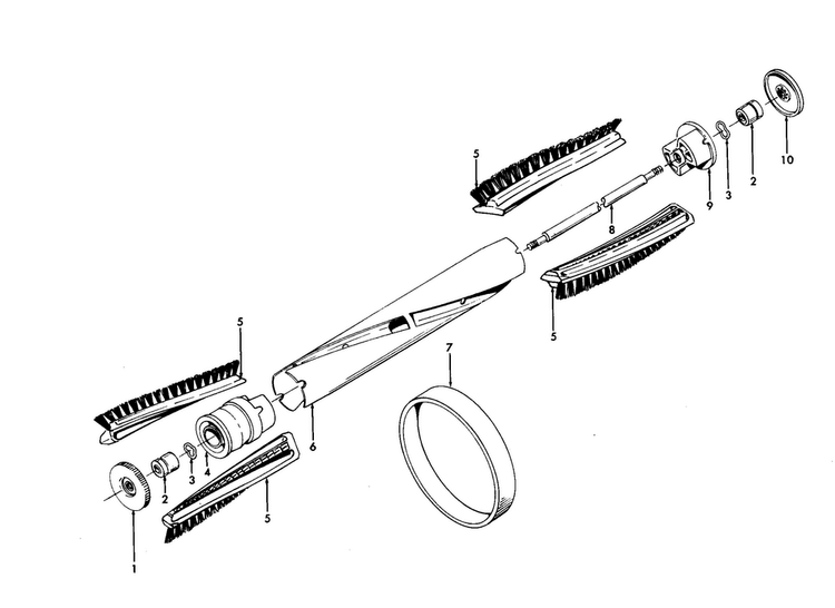 Agitator Diagram and Parts List for U4217  Hoover Upright Vacuum
